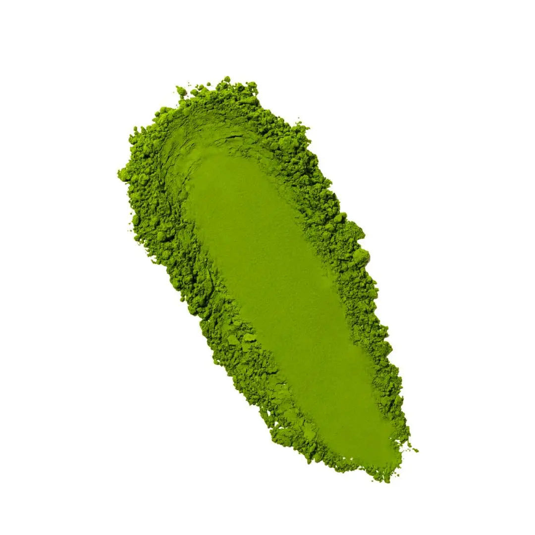 matcha tea powder on white background