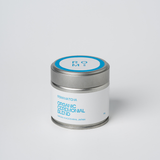 Romi Matcha Organic Ceremonial Blend silver tin on light grey background