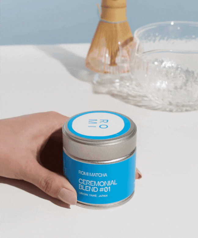 Opening Romi Ceremonial Blend Matcha Tin