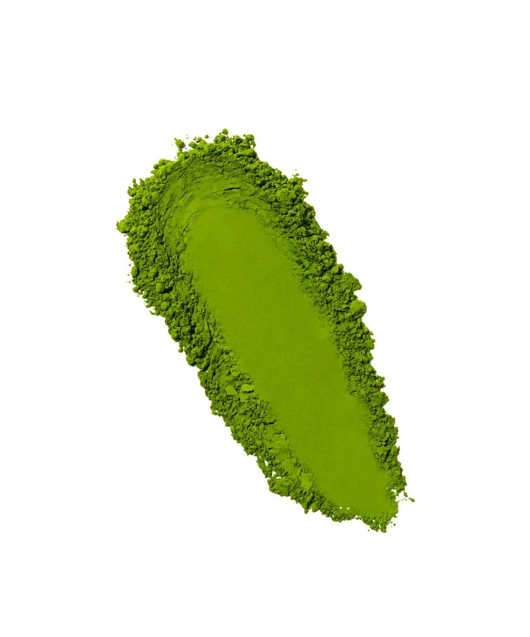 Saemidori green matcha powder on a white background