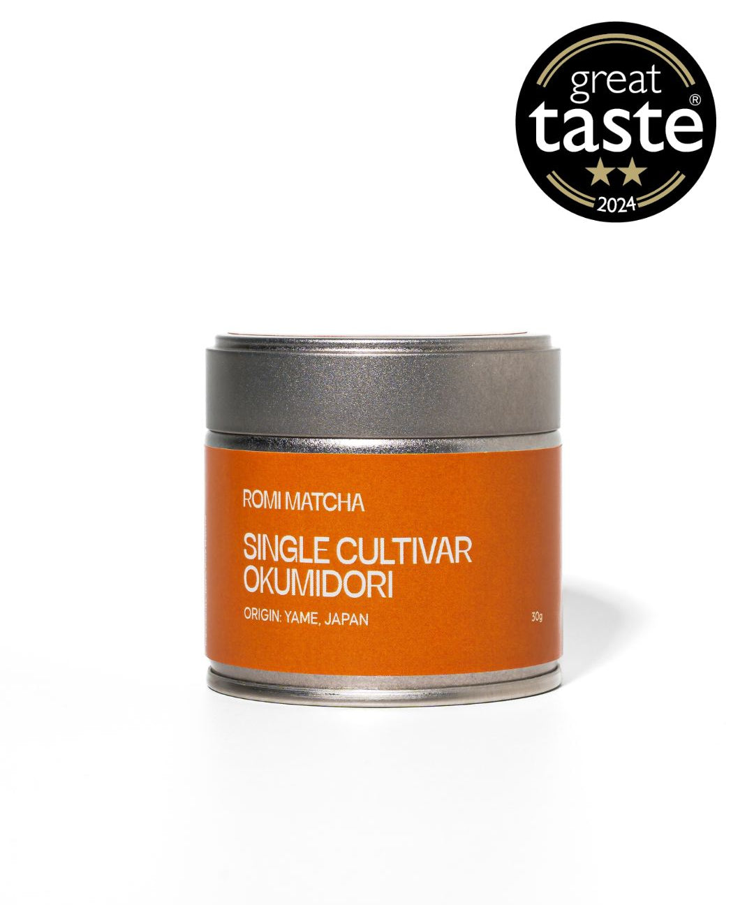 Romi Matcha Single Cultivar Okumidori - 30g tin - Great Taste Award 2 stars 